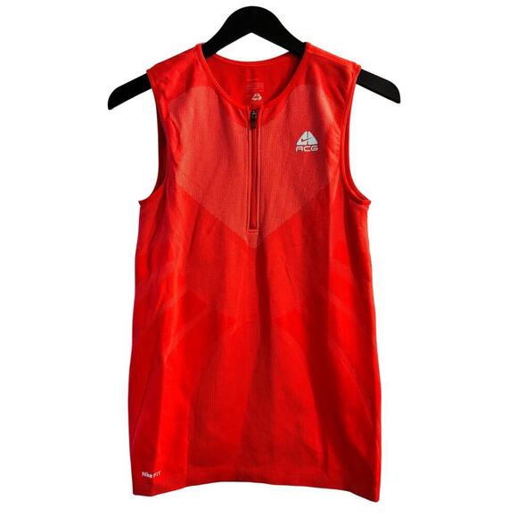 Nike Women’s 1/4 Zip Tank Top Orange Activewear - Picture 1 of 6